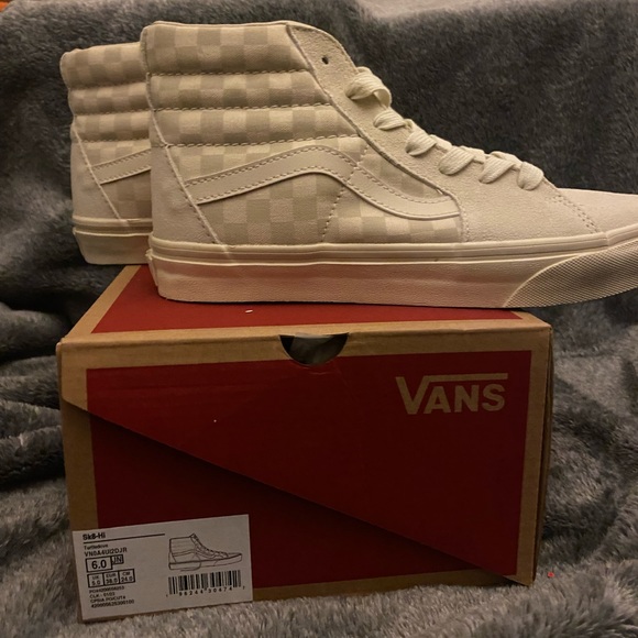 Juniors Sk8-Hi checkered vans off white - Picture 2 of 3